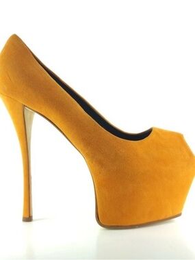 Giuseppe Zanotti peep toe orange heels preowned size 37